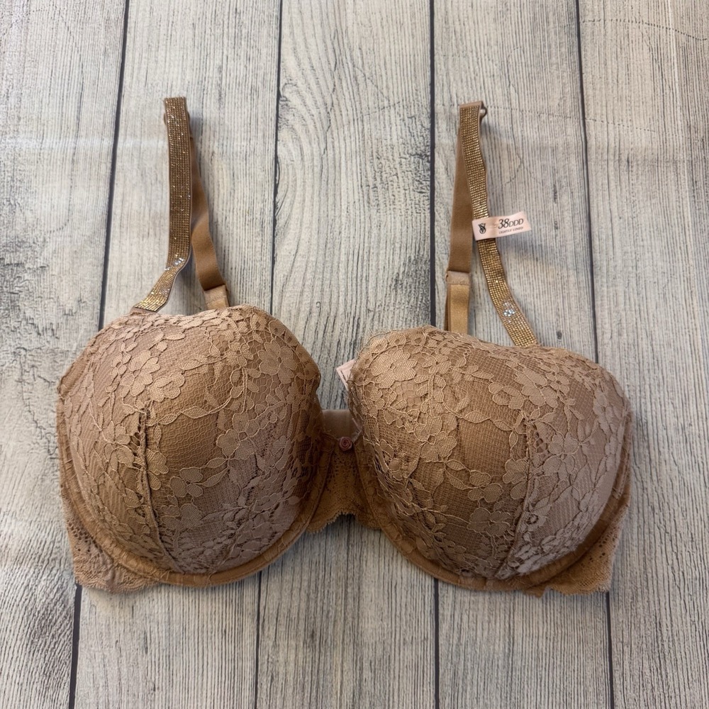 VICTORIA'S SECRET‎ Beige Push-Up Bra 38 DDD NWT Convertible Straps Dream Angels